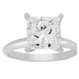 Platinum 2.00 ct Princes Cut VS Lab Diamond Ring