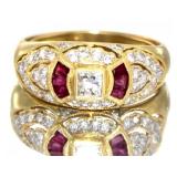 18kt Gold 1.80 ct Natural Ruby & Diamond Ring