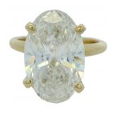 14k Gold 6.43 ct Oval Cut VS Lab Diamond Ring