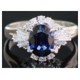 Platinum 1.55 ct Natural Sapphire & Diamond Ring