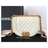 Chanel Matelasse Caviar Skin Boy Messenger Bag