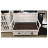 Elements Antique White Storage Bench
