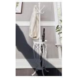 Charleston white metal hall tree with umbrella