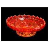 Vintage Fenton Amberina Pedestal Dish