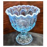 L.E. Smith Vintage Moon & Stars Light Blue Opal