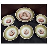 ANTIQUE BOWLS WITH BEAUTIFUL LADY6 PICTURES