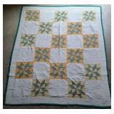 Handmade Broken Star Pattern Quilt (79inL, 66inW)