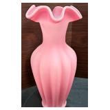 Fenton Pink Satin Vase