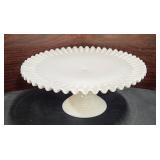 Vintage Fenton Hobnail Ruffled Edge White Milk