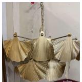 Gold Colored Leaf Chandelier