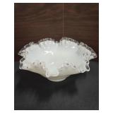 Vintage Fenton White Milk Glass Silvercrest Bowl