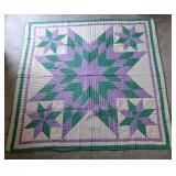 Feathered Star Quilt (76inW, 6ft L)
