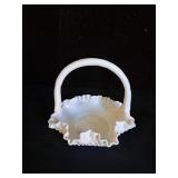 Fenton Hobnail Milkglass Basket