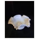 Fenton Milk Glass Scalloped Bowl
