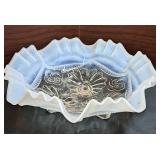 Blue Opalescent  Bowl