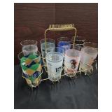 (8) Ky Derby Glasses & Carrier
