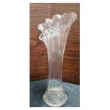 12 " Vintage Clear Swung Glass Vase
