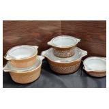 5pc Pyrex Woolland Casserole Bowls wï¿½ Lids