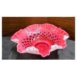 FENTON CRANBERRY GLASS BOWL