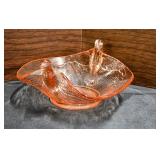 Dragon Diamond Pink Depression Bird & Flight Bowl