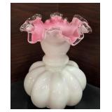 Vintage Elegant Pink And White Vases Fenton