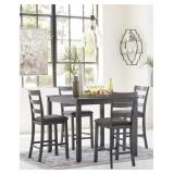 Ashley D383 Gray 5 pc Bar Table & 4 Stools