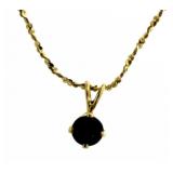 Genuine Sapphire Solitaire Necklace