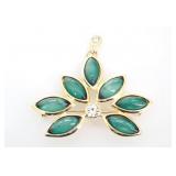 Yves Saint Laurent Green Stone Brooch