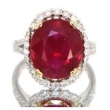 18kt Gold 10.75 ct Ruby & Diamond Ring