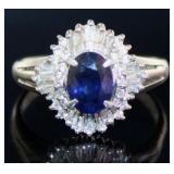 Platinum 1.80 ct Natural Sapphire & Diamond Ring