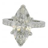 14k Gold 5.98 ct Marquise Cut Lab Diamond Ring