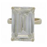 14k Gold 15.02 ct Emerald Cut Lab Diamond Ring