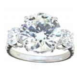14kt Gold 6.21 ct Round VS Lab Diamond Ring
