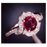 Platinum 1.72 ct GIA Natural Ruby & Diamond Ring