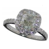 14kt Gold 2.62 ct Cushion Cut GIA Diamond Ring
