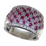 Brilliant Ruby & White Topaz Cocktail Ring