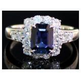Platinum Natural 2.63ct Sapphire & VS Diamond Ring