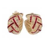 Yves Saint Laurent Rhinestone Clip-On Earrings