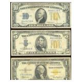 1934 $1 $5 $10 Yellow Seal North African Set