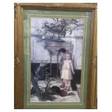 31.5 " x 44 " Framed Matted Print of 2 Children