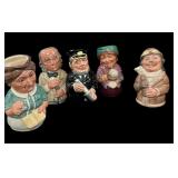 (5) Royal Doulton  Mugs: Physician, Sea Captain,