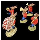 (5) pc Rare Royal Doulton Bunnykins Musical Band