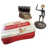 Handmade Metal Cowboy Figure, Flat Iron & Vintage