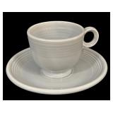 (4) FIESTA GRAY Cups & Saucers