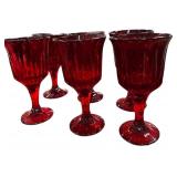 (6) Ruby Stemmed Glasses