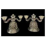 Pair American Fostoria Double Candlesticks