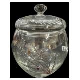 Romanian Crystal Clear Etched Jar w
