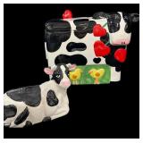 Ceramic Cow Cookie Jar & Calf (See 2nd