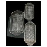 Jeannette Glass (3) Pc Relish Dishes
