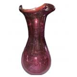 6 1/2 " Cranberry Glass Vase